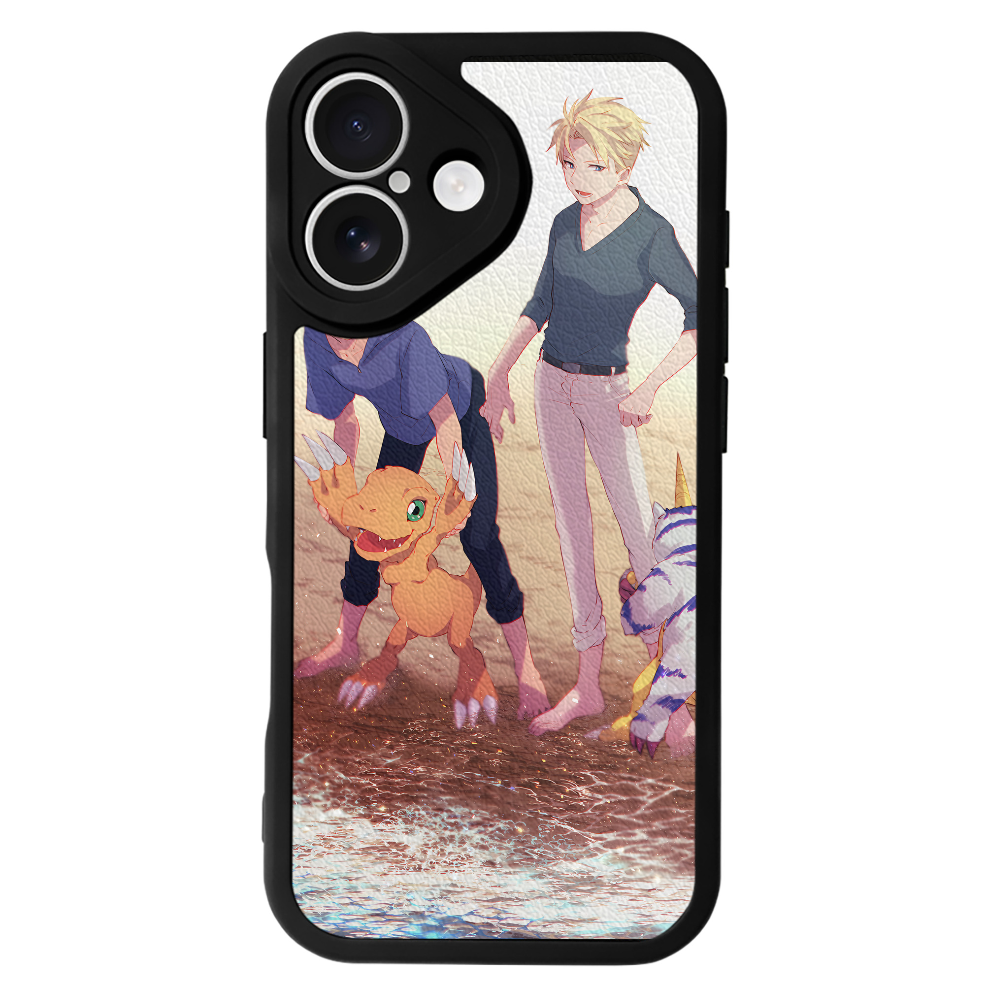 （画像用） Digimon デジタルモンスター/デジモン 【iPhone 16シリーズ対応】シリコンスマホケース（レザー調） 材質：シリコン